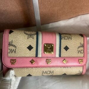 MCM Multicolor Visetos Coated Canvas and Leather Long Trifold Wallet